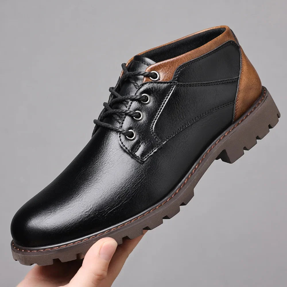 Vintage Men Boots 2024 New Autumn Winter Shoes High Quality Men's Leather Boots Side Zipper Men's Ankle Boots Large Size 39 48