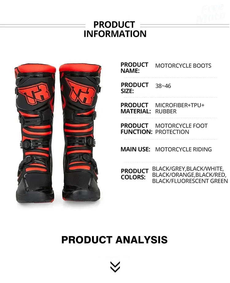2025 NEW Racing Boots Safe Riding Motocross Boots Waterproof Anti Fall Wear-resistant Motorcycle Boots Equipment Rally Shoes