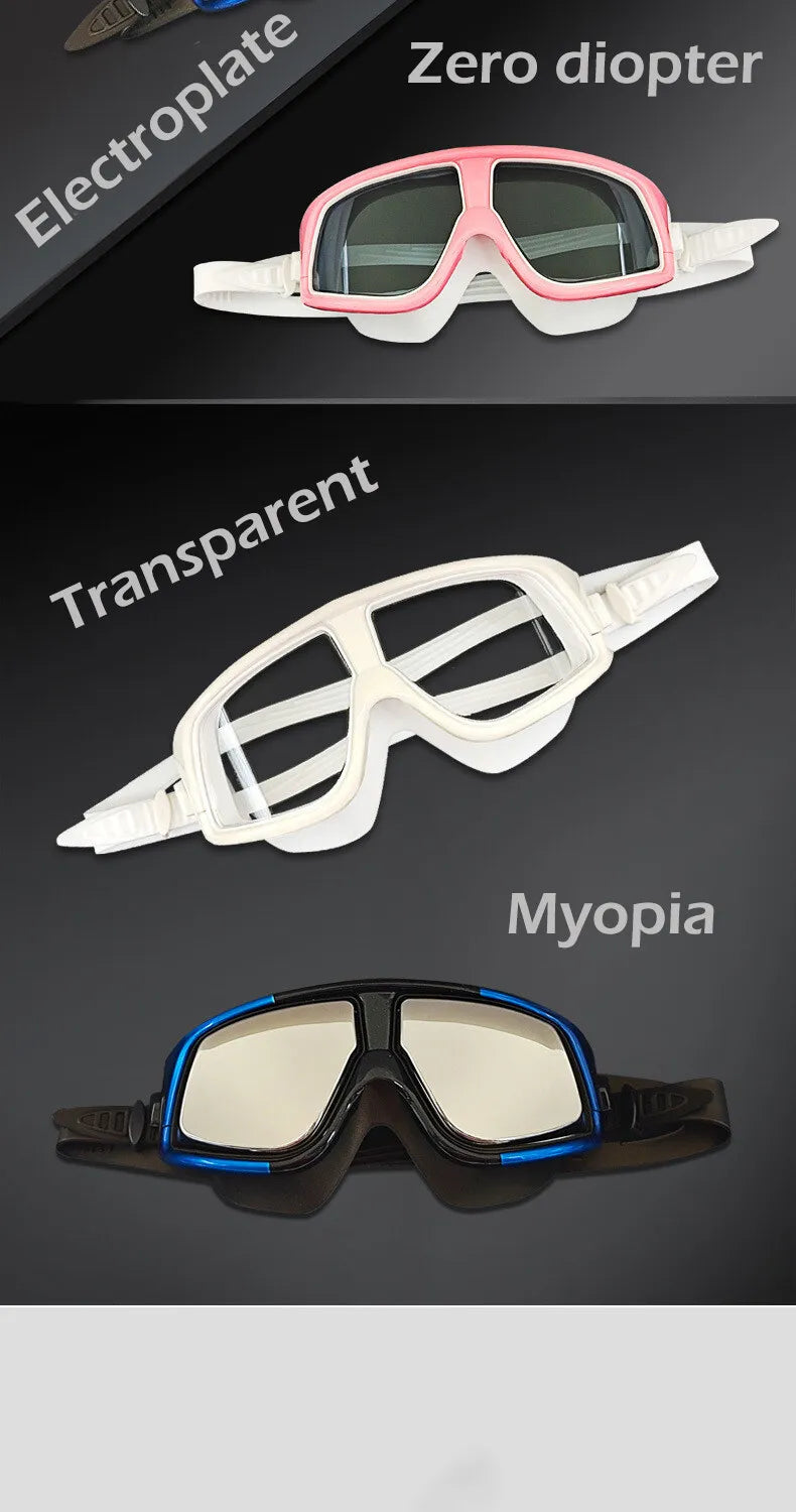 Queshark Men Women Adult -1.5 To -10.0 Myopia Swim Eyewear Silicone  Anti Fog Swimming Goggles Custom Different  Left Right Eyes
