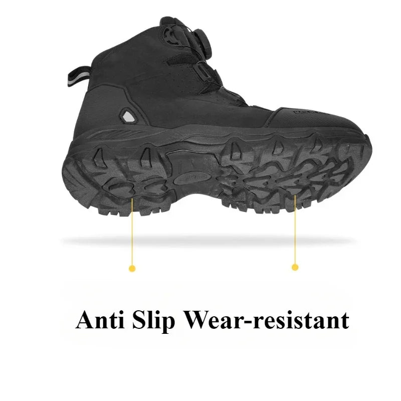 Motorcycle Boots Cowhide Waterproof Motorbike Travel Botas Hiking Shoes Road Cycling Zapatos Men Four Season For KTM For Honda