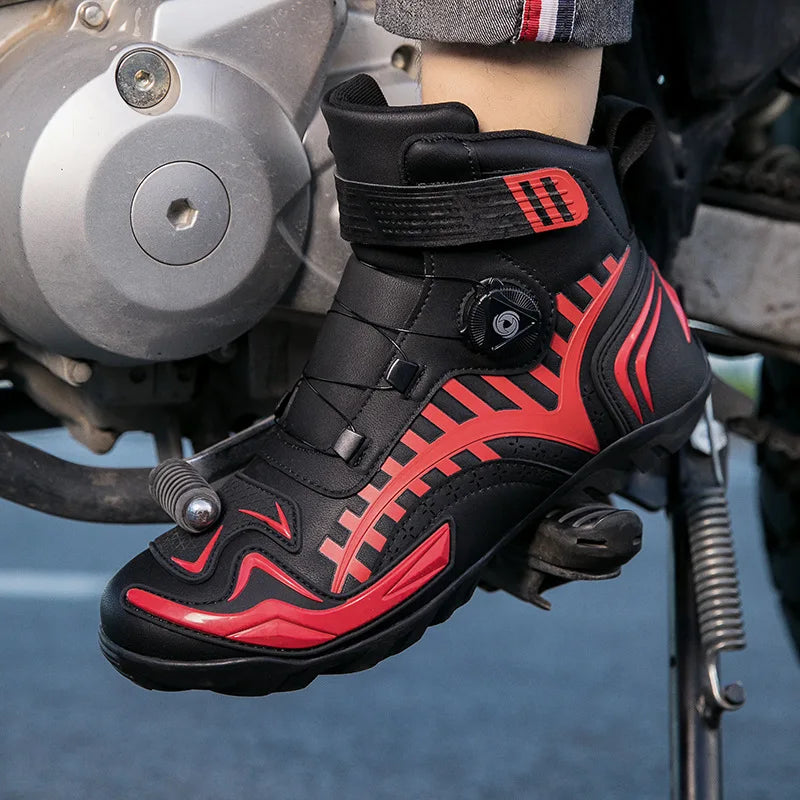 Man Motorcycle Boots Breathable Anti Slip Men's Motorbike Shoes Road Racing Riding Motocross Boot High Quality Men Motos Shoes