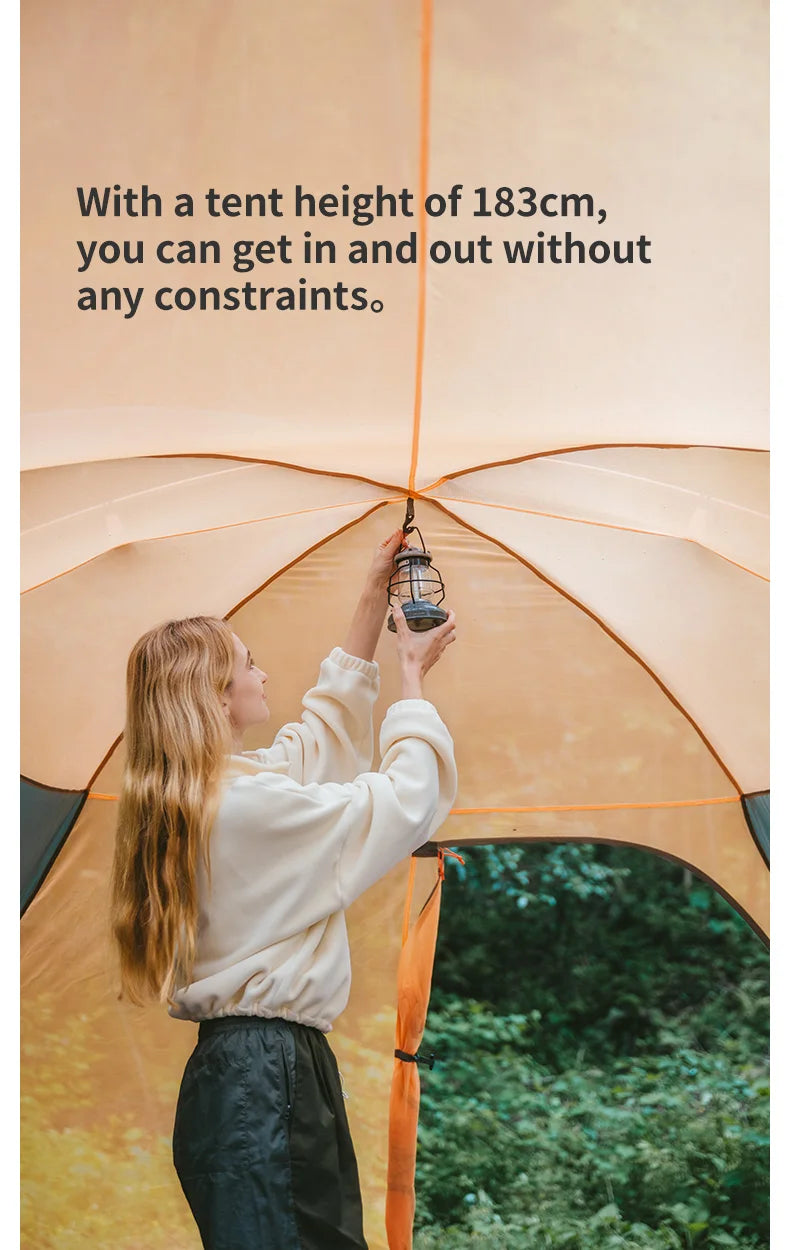 Naturehike 8-10 Person Camping Tent Picnic Rainstorm Sheltering Wind large Canopy Shelter Beach Tent Family Tent