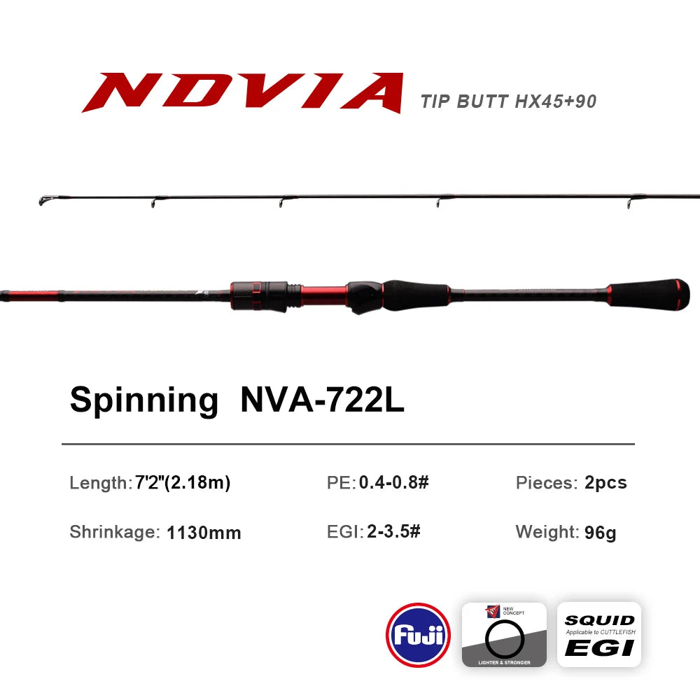 PURELURE NOVIA Squid Rod Surf Casting Squid Rod Bait Wooden Rod EGI Rod Squid Jig Lure Big Tail Squid Cuttlefish