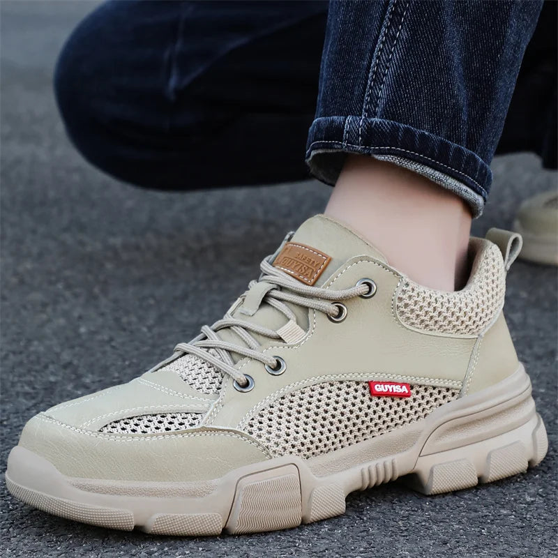 Waterproof Wrok Safety Shoes For Men Summer Breathable Indestructible Boots Non-slip Industrial Construction Shoes Male Footwear