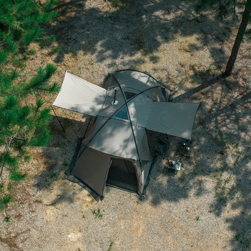 Naturehike Shandi 2.0 Tunnel Dome Tent for 4 Person Family Outdoor Camping Double Layers Waterproof 30D polyester Hiking Tents