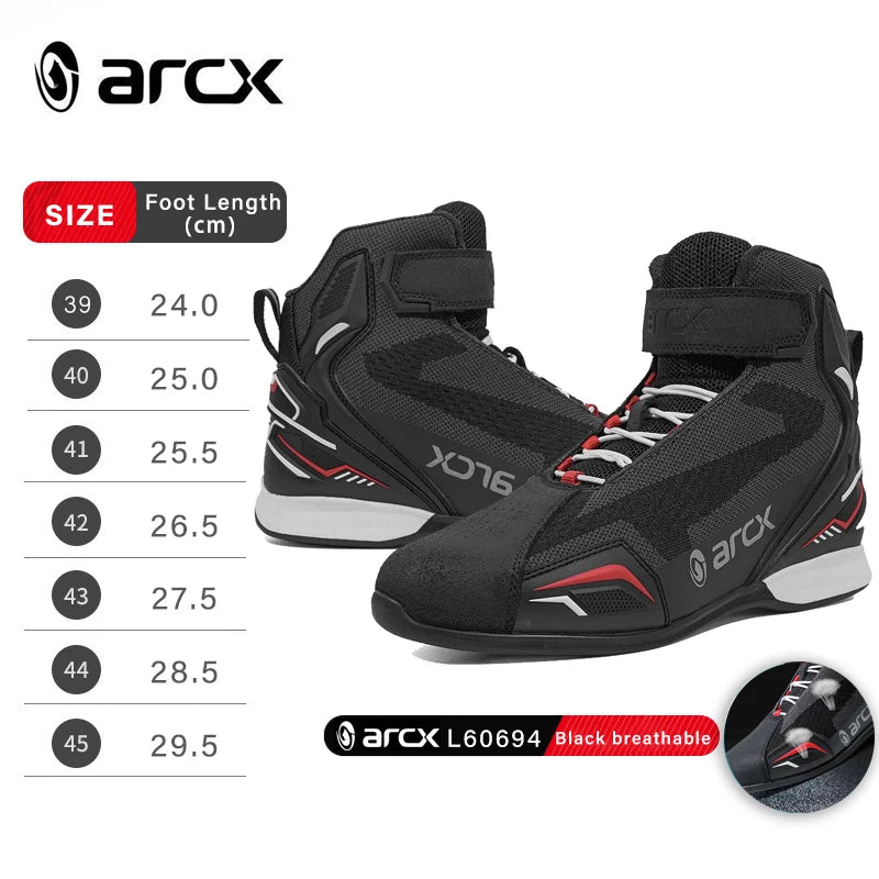ARCX Motorcycle Boots Street Riding Shoes Anti-Slip Outdoor Trekking Hike Work Shoes for Men Breathable Non-slip Anti-fall