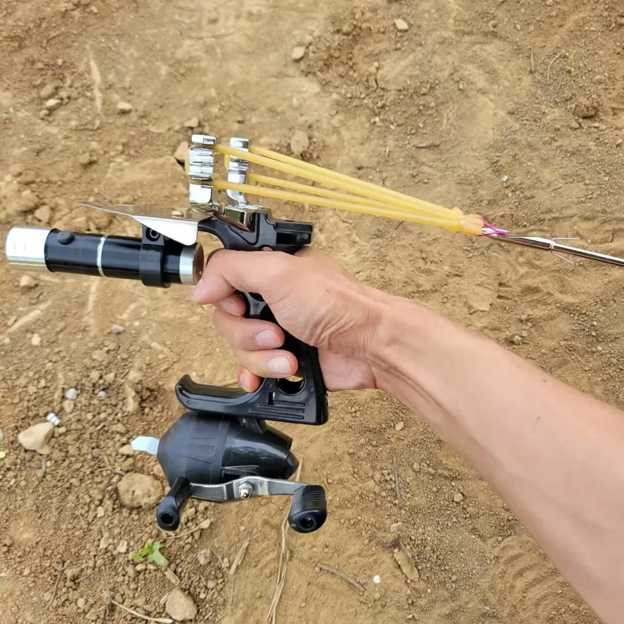 Strong Power Game Shooting Slingshot Full Set of Fishing Artifact Outdoor Hunting Catapult Horizontal Aiming Toy Slingshot