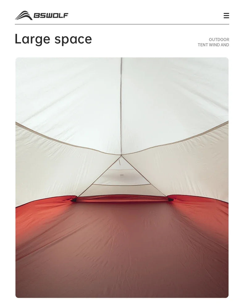 BSWolf Ultralight Camping  Backpack Tent 20D Nylon Waterproof Outdoor Hiking Travel Tent Cycling Tent 1-2 person