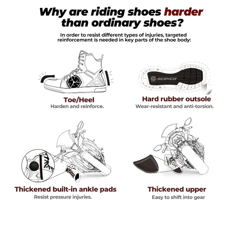 Motorcycle Long Boots Men Waterproof Motocross Riding Cycling Shoes Off-Road Motorbike Anti-drop Breathable Racing Equipment