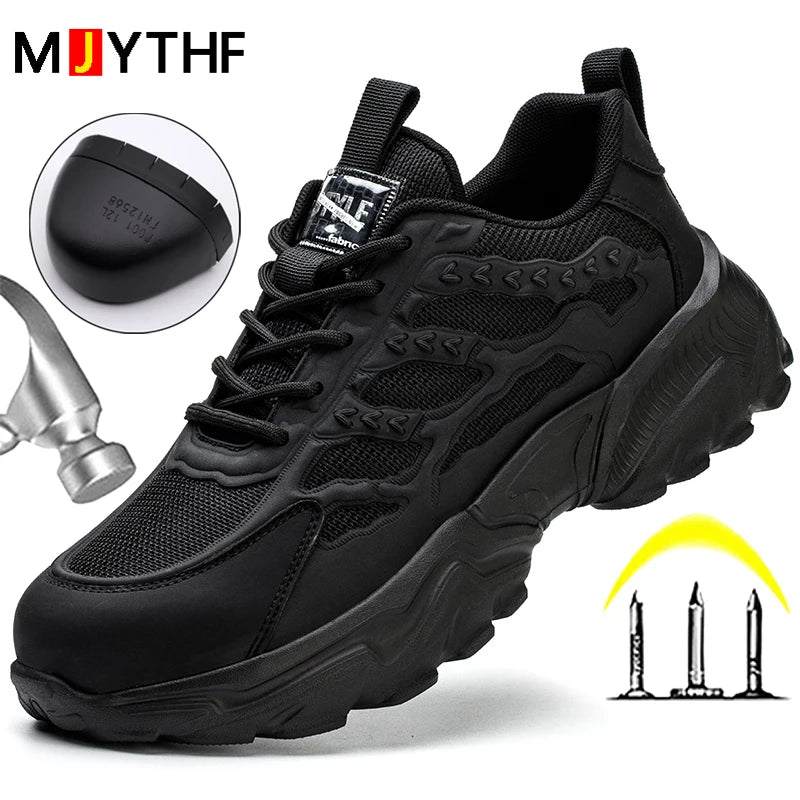 White Safety Shoes Men Steel Toe Boots Work Sneakers Anti-smash Anti-puncture Indestructible Shoes Sport Men Protective Shoes