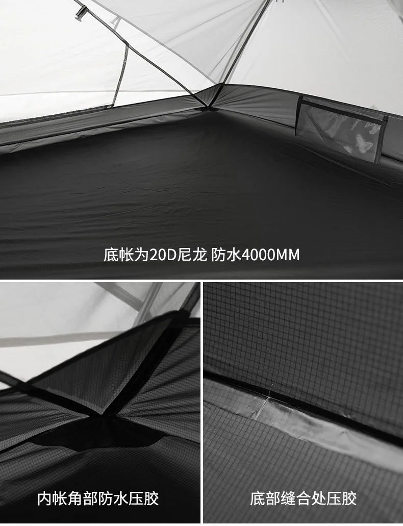 Naturehike-Mongar 2 Tent, Ultralight Double-Person Tent, Professional Outdoor Camping, Mountaineering, Windproof and Rainproof