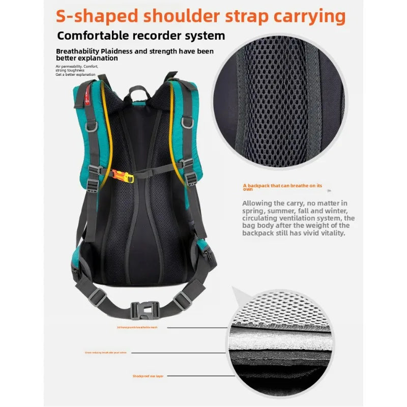 60L Large Capacity Hiking Backpack Men Outdoor Mountain Backbag Male Sport Back Pack Leisure Teens Travel Package Black