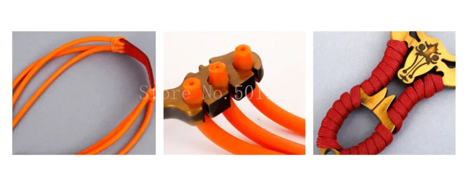 Powerful Alloy Slingshot Set Steel Balls Catapult Slingshot Bow Bag with 2 Rubber Bands Outdoor Hunting