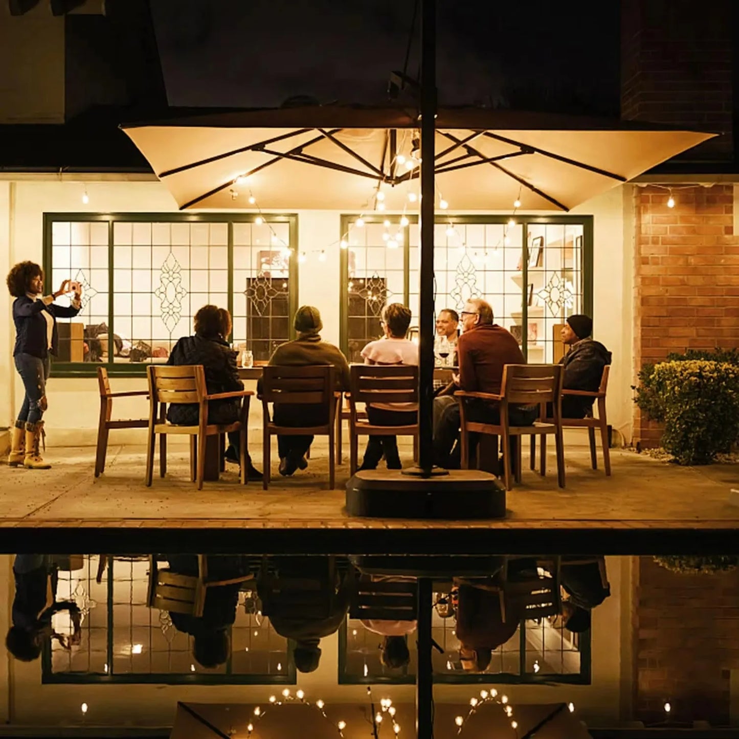 Outdoor Solar LED Garland Waterproof String Lights with Digital Display Remote Control 25-98ft Decorative Garden Lighting