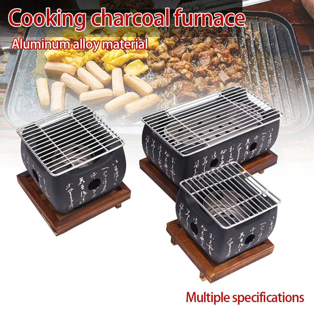 Portable Japanese BBQ Grill Korean Carbon Furnace Charcoal Grill Barbecue Stove Cooking Oven Household Outdoor Barbecue Tool