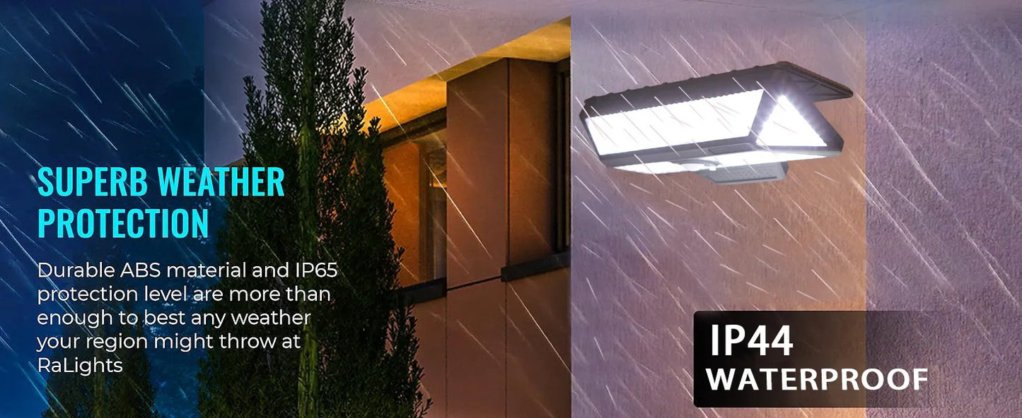 3600mAh Solar Outdoor Wall Yard Camp 208pieces LED Lamp Beads, Solar Sensor Lamp for Outdoor