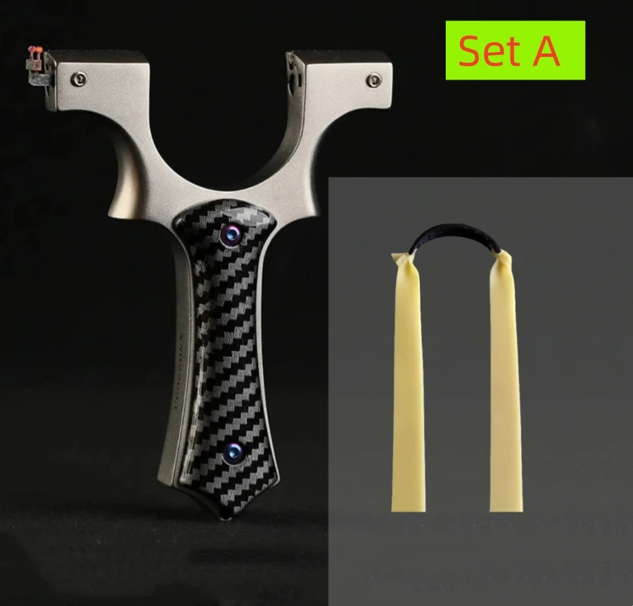 Fiber Optic Aiming Shooting Slingsshot High Precision Sling Outdoor Hunting Slingshot for Hunting High Precision Catapult