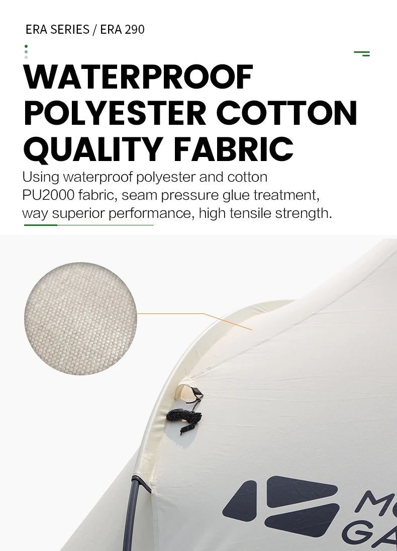 MOBI GARDEN Era290 Outdoor Family Pyramid Camping Tent 5-8 Person Large Space Lobby Sun Shelter Thickened Cotton Portable Tent