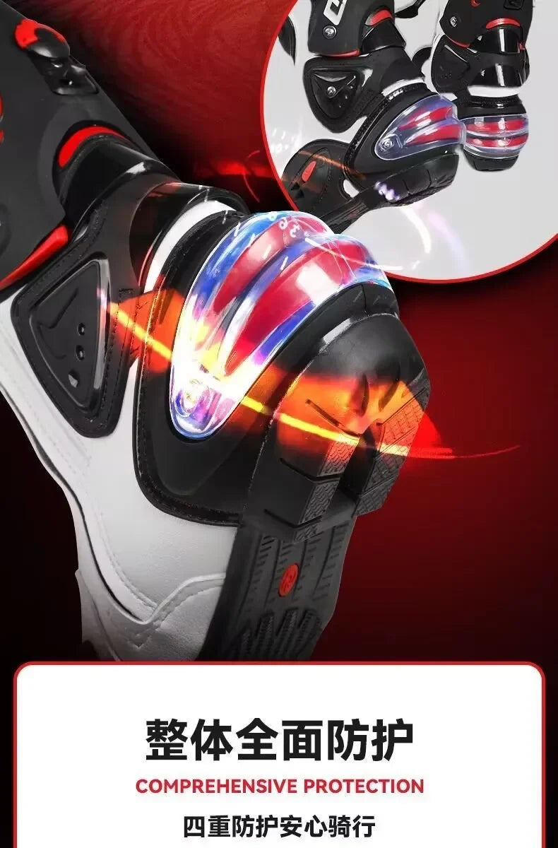 Riding Trider 100% NEW Motorcycle Boots Motocross Leather Long knee-high Shoes white black moto GP dirty bike SIZE 10-45 B1004