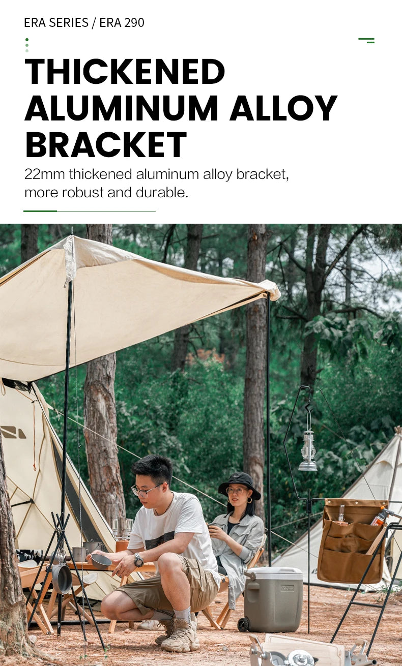 MOBI GARDEN Era290 Outdoor Family Pyramid Camping Tent 5-8 Person Large Space Lobby Sun Shelter Thickened Cotton Portable Tent