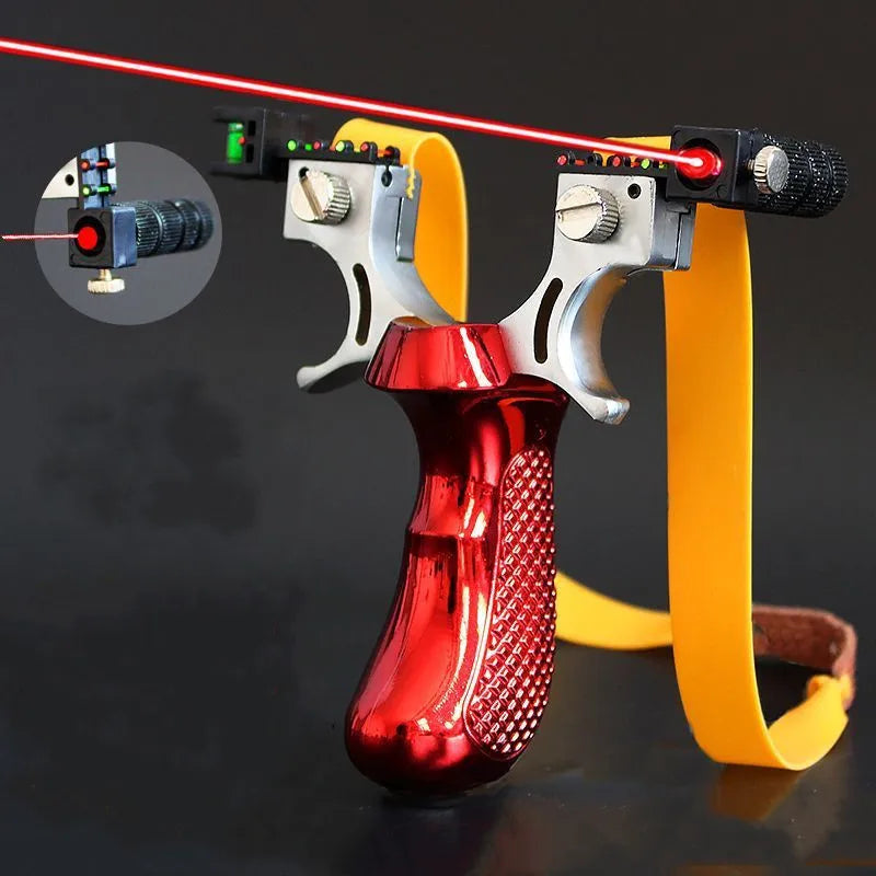 Powerful Slingshot with Laser Spirit Level Fast Press Bow Catapult Precision Infrared Outdoor Sports Hunting Shooting Sling Shot