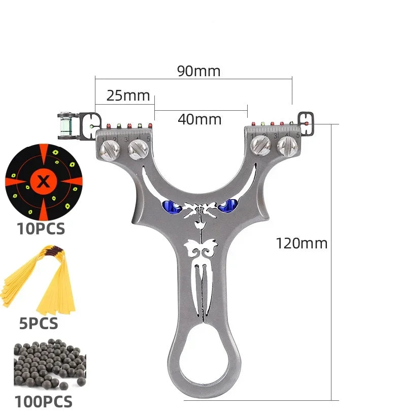 Flat rubber Band Outdoor Shooting Powerful Handheld Bow New  Professional 304 Stainless steel Slingshot For Hunting Catapult