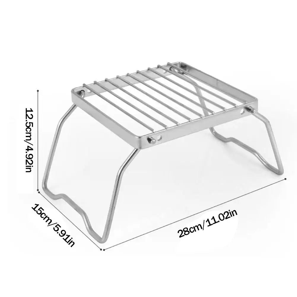 Outdoor Steel Stove Holder Foldable Portable Camping BBQ Cooking Campfire Gas Stove Stand Supplies