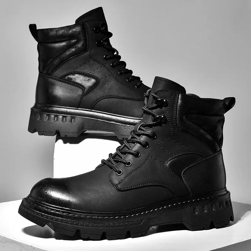 Motorcycle Boots Fashionable Motorcycle Boots Winter Cotton Boots Thick Soled Shock-absorbing Non Slip Casual Shoes