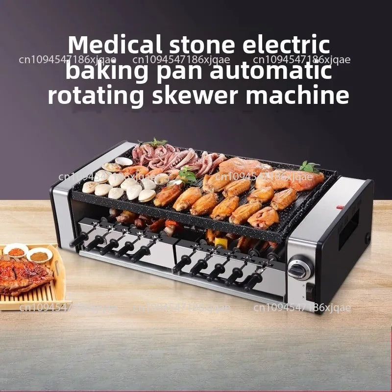 SYK-10 Electric Griddle BBQ Grill smokeless electric oven BBQ electric grill barbecue grill Automatic Rotary Kebab Machine