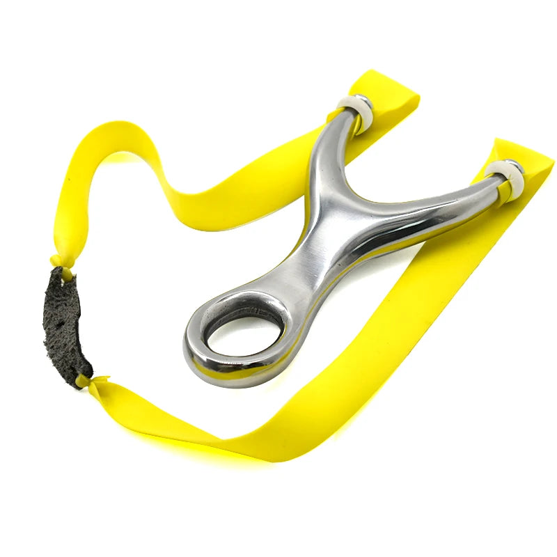 All-metal Stainless Steel Slingshot Portable Outdoor Shooting Hunting Catapult Leisure Toy Hunting Equipment With Rubber Bands