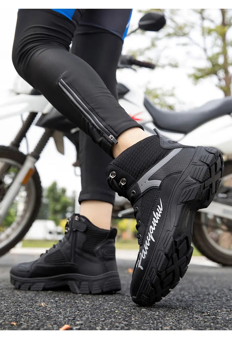 Motorcycle Boots for Man 2025 New Breathable Motocross Riding Boot Men's Motos Protective Shoes Motorbike Anticollision Shoes
