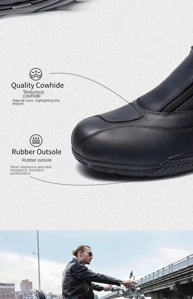 Motorcycle Riding Boots Men's Anti-slip Wear-resistant Locomotive Cycling Shoes Comfort Waterproof Anti-drop Four Seasons