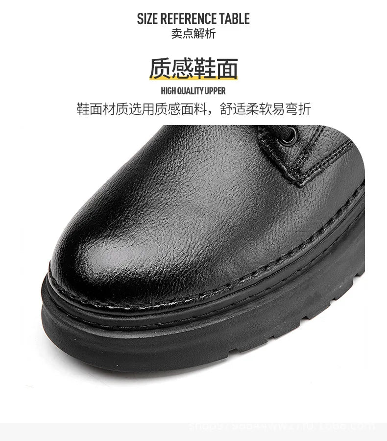 Luxury Men Ankle Boots Retro British High-top Men Boots Fashion High Quality Leather Shoes 2024 New Outdoor Men Motorcycle Boots