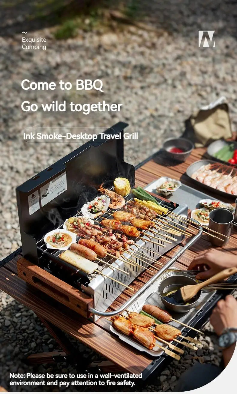 Naturehike Outdoor Portable Folding BBQ Grill Camping Enamel Charcoal Stove Ultralight Travel Picnic 4-8 Person Barbecue Stove