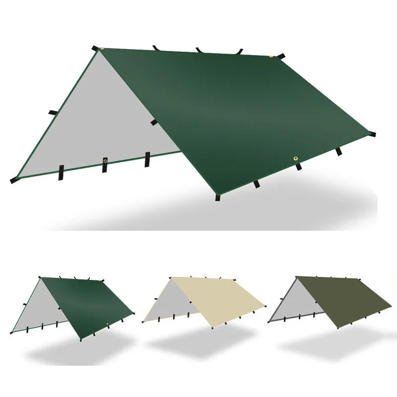 19 Hanging Point Tent Waterproof Tarpaulin Sunshade Canopy Outdoor Backpack Waterproof Camping Sunshade