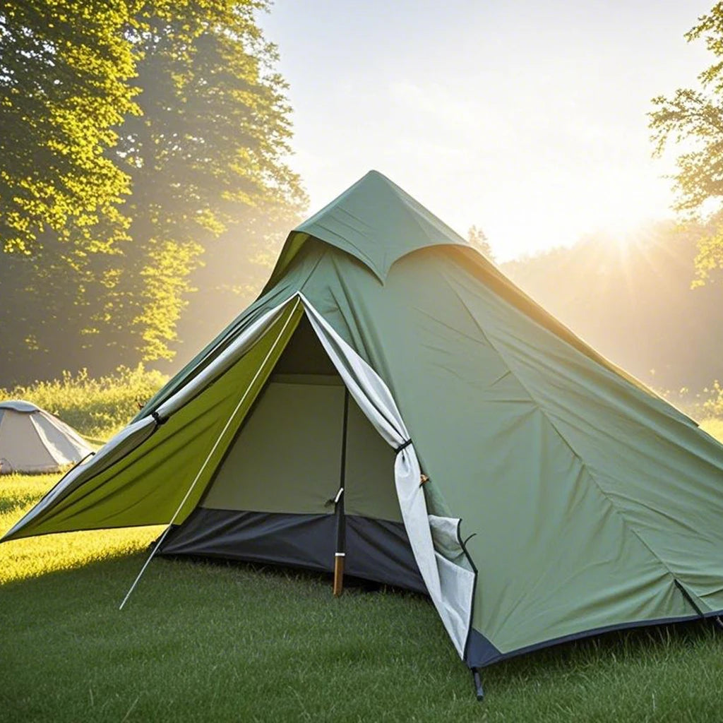 1-Person Ultralight Trekking Pole Tent - Pyramid Design, Waterproof PU4000, 2-Layer Mesh for Backpacking/Hiking, Without Pole