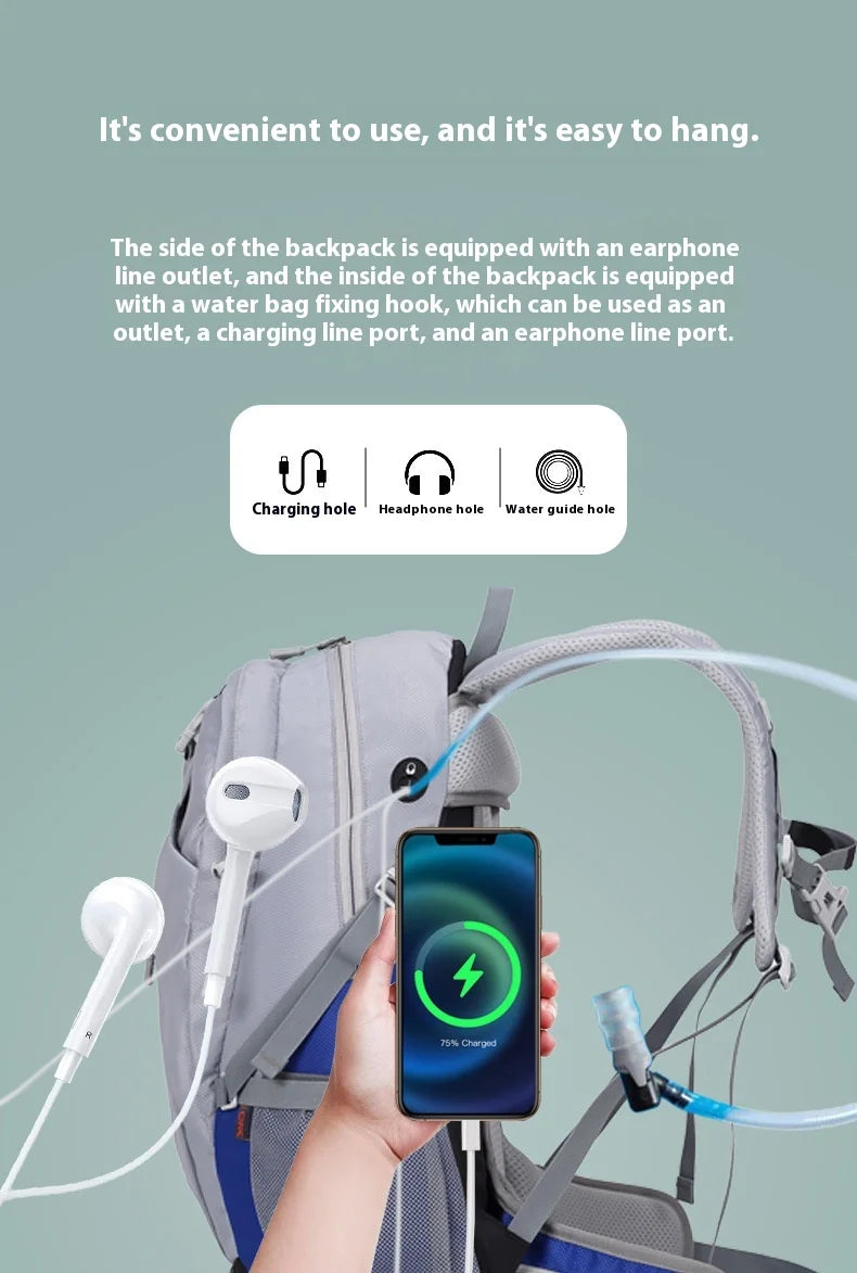 30L Outdoor Backpack Hiking Bag Multi functional Anti splash Mesh Frame Backpack for Tourism Ultra Light Travel Backpack