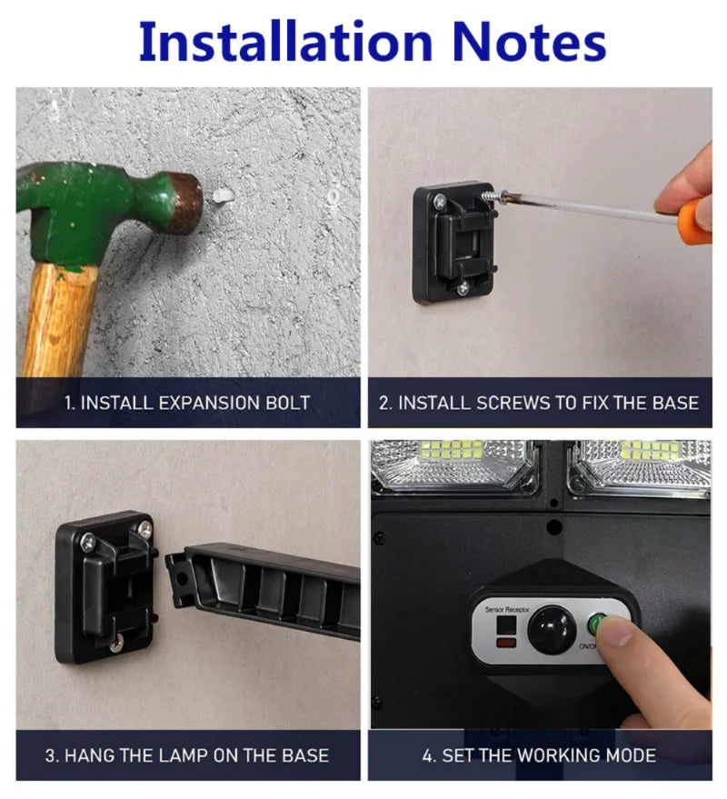 504 LED Powerful Solar Lights Outdoor Motion Sensor External Waterproof Street Light 12000 Lumen Lighting Garden House Wall Lamp