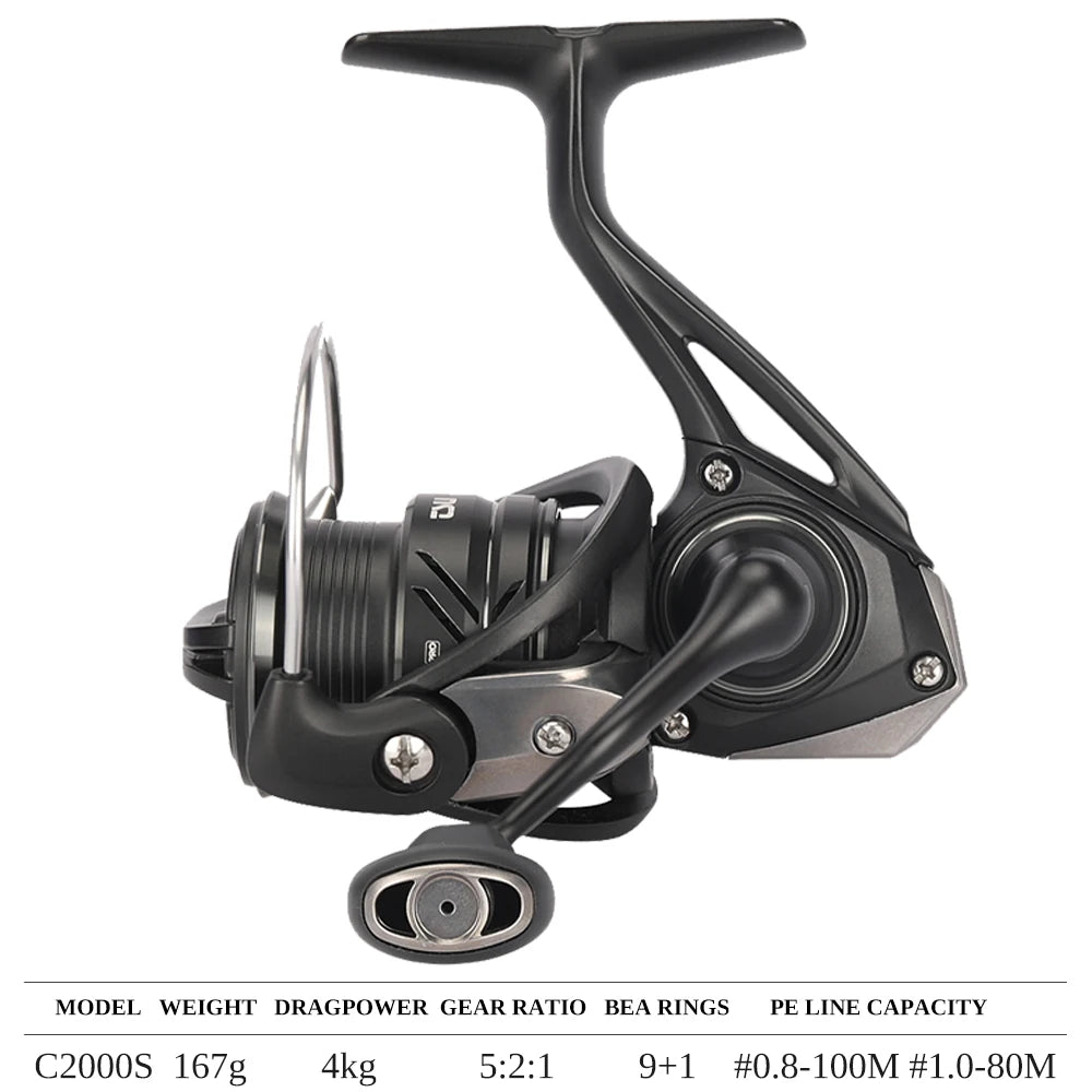 TSURINOYA  Spinning Fishing Reel FRANCIS FS PRO 800S 1000 C2000S 2500S 3000M 4000M 158g Shallow Spool Versatile Long Cast Bass