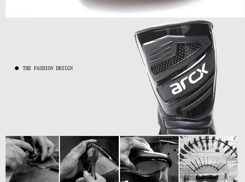 ARCX L60582 Men's High Top Racing Motorcycle Boots – Off-Road & Road Cycling Shoes for Bike Riding with Anti-Slip Sole