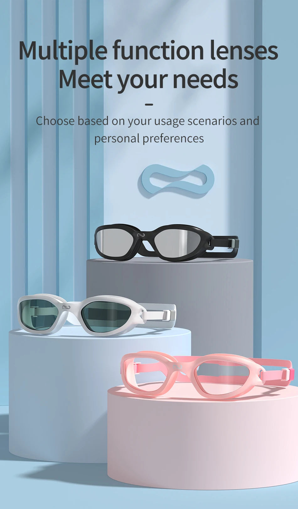 Copozz Swimming Goggles Waterproof VISTEX Anti Fog Mirrored Adjustable Silicone Swim Glasses Professional Swim Equipment Eyewear