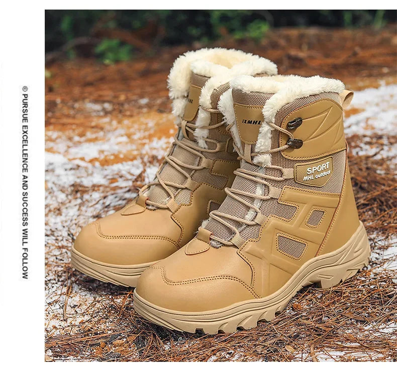 Winter High Top Outdoor Couple Hiking Boots Anti-fall Motocross Rider Boots BootPlus Size Mens Motorcycle Shoes