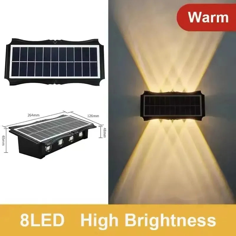 Solar Wall Washing Lamp 4/6/8 LED Waterproof Outdoor LED Wall Light Courtyard Lamp Decorative Balcony Garden Atmosphere Lights
