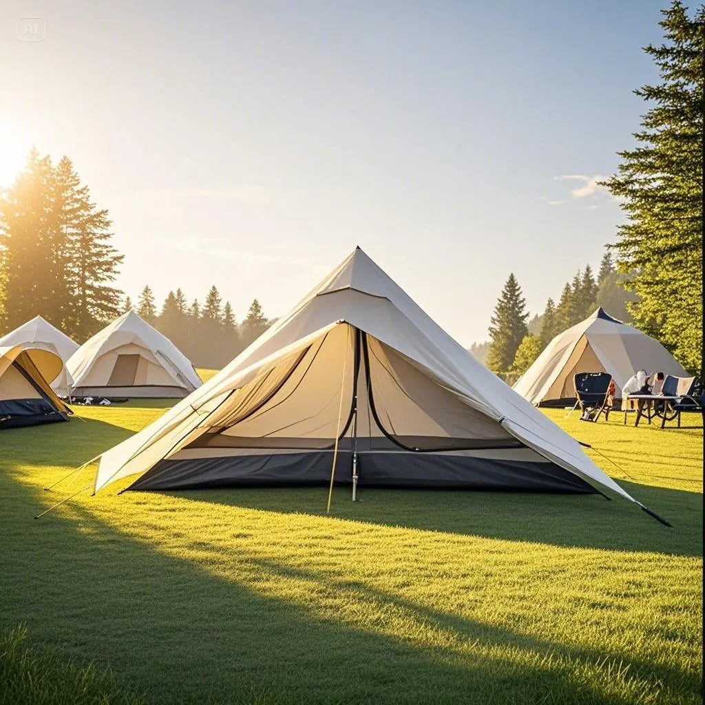 1-Person Ultralight Trekking Pole Tent - Pyramid Design, Waterproof PU4000, 2-Layer Mesh for Backpacking/Hiking, Without Pole