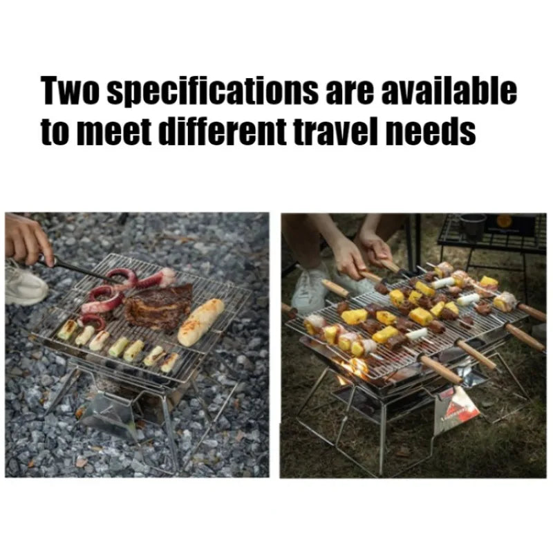 Outdoor Folding Stove Portable Stainless Steel Lightweight Barbecue Grill Picnic Stove Convenient Versatile Camping Supplies