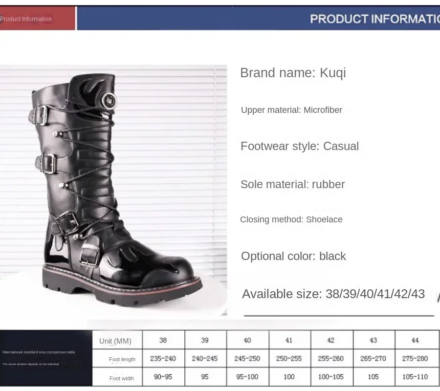 High Quality Motorcycle High Boots Black Thick Soled Anti Slip Tactical Boots Waterproof Casual Boots Outdoor Casual Shoes