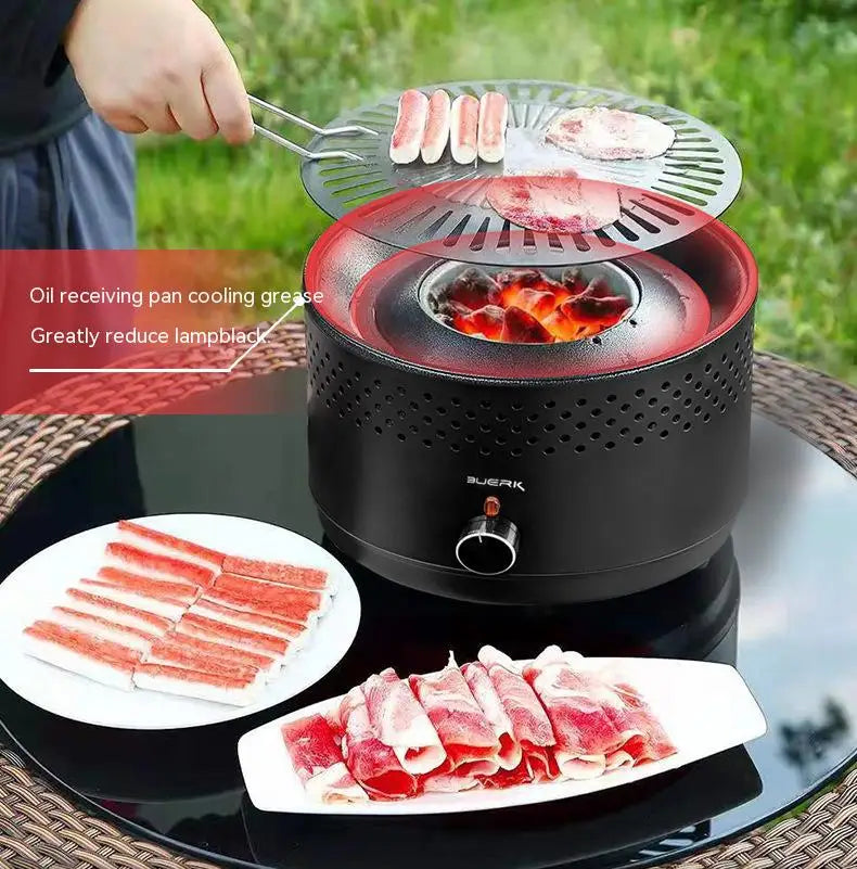 Outdoor BBQ barbecue stove multifunctional portable mini stainless steel adjustable firepower household charcoal barbecue stove