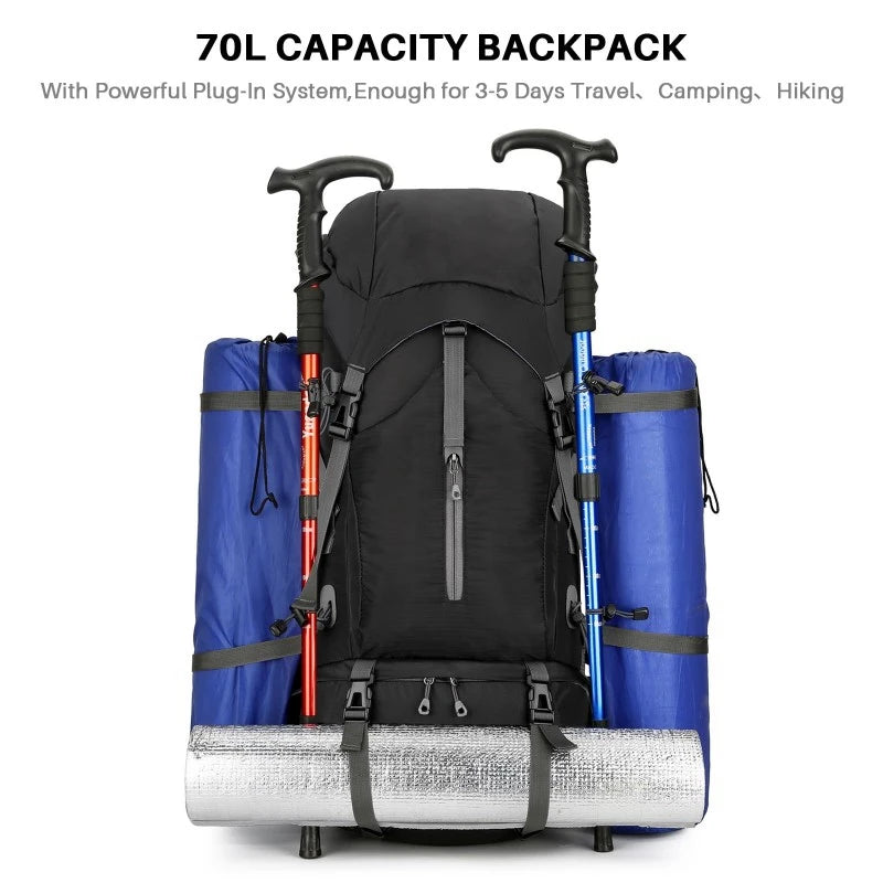 70L Camping Backpack Travel Sport Bag Folding Mountaineering Daypack Ultralight Climbing Cycling Large Capacity Knapsack Pouch