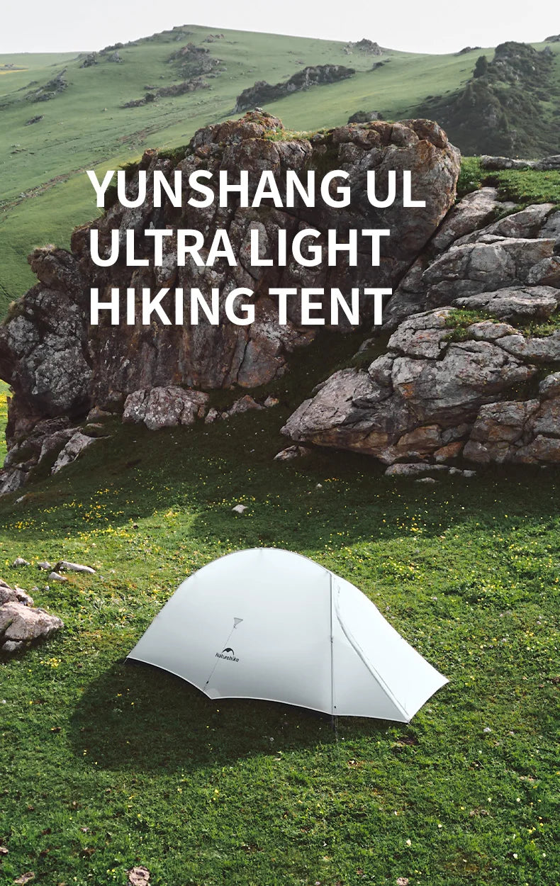 Naturehike Cloud Up Outdoor Camping Tent Ultralight 2 Person 15D Silica Gel Double Layer Backpack Tent Hiking With Free Mat