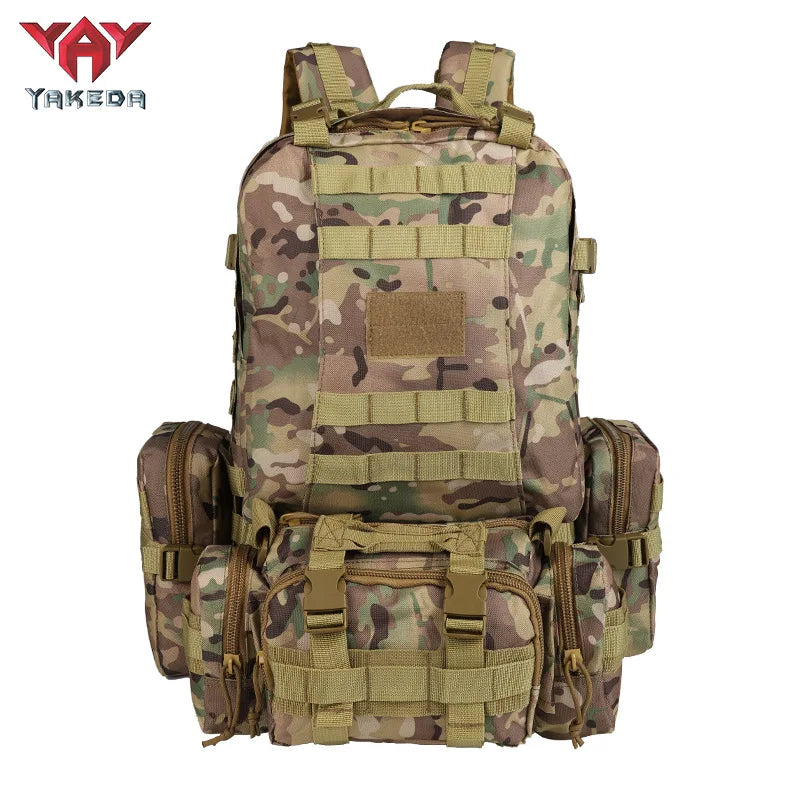 YAKEDA Tactical Backpack Outdoor Mountaineering Tactical Bag Sports Men and Women Large Capacity Wear-resistant Picnic Camping